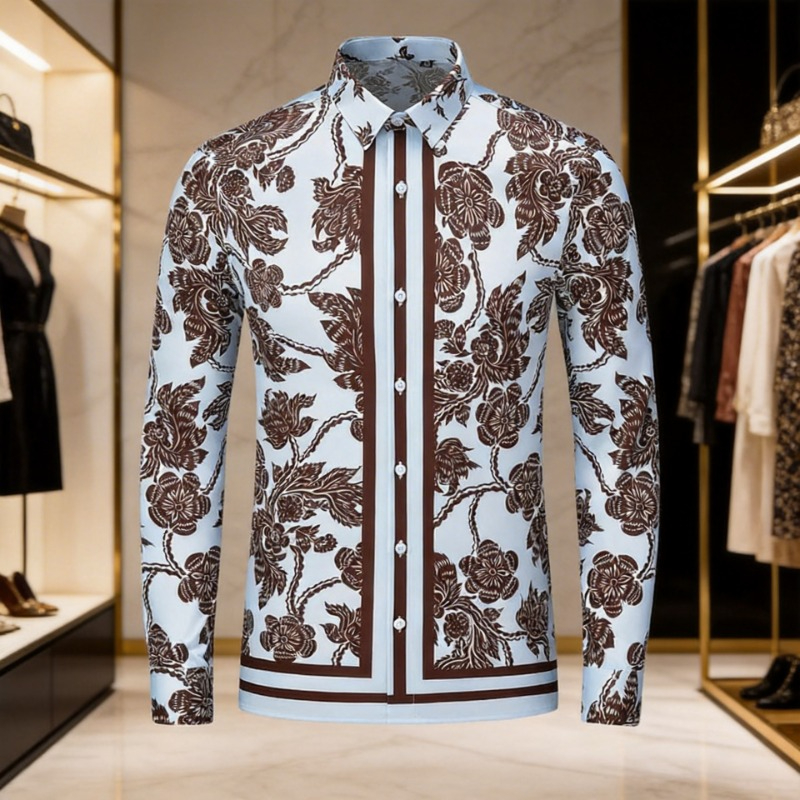 Brand Flower Printed Men's Shi - Streetwear Brand With Flowers reseña y precio