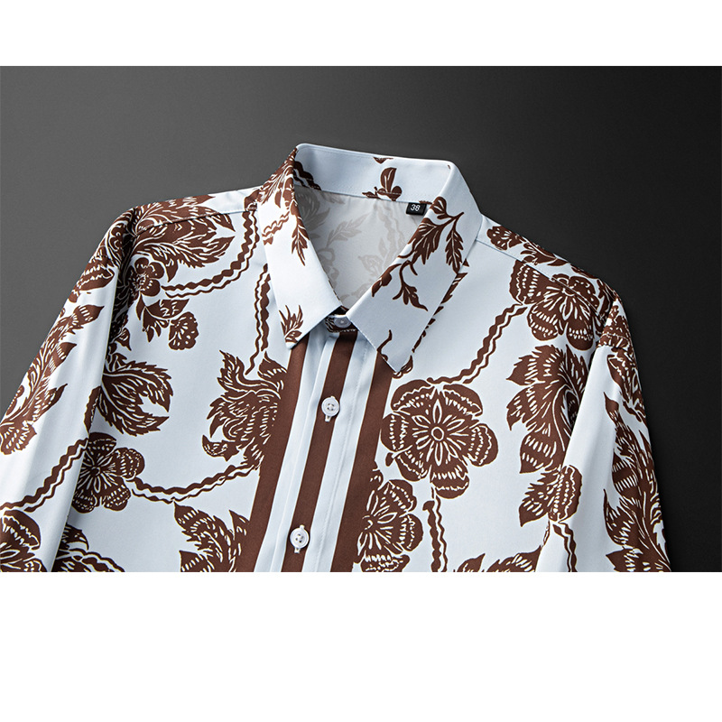 Brand Flower Printed Men's Shi - Streetwear Brand With Flowers reseña y precio