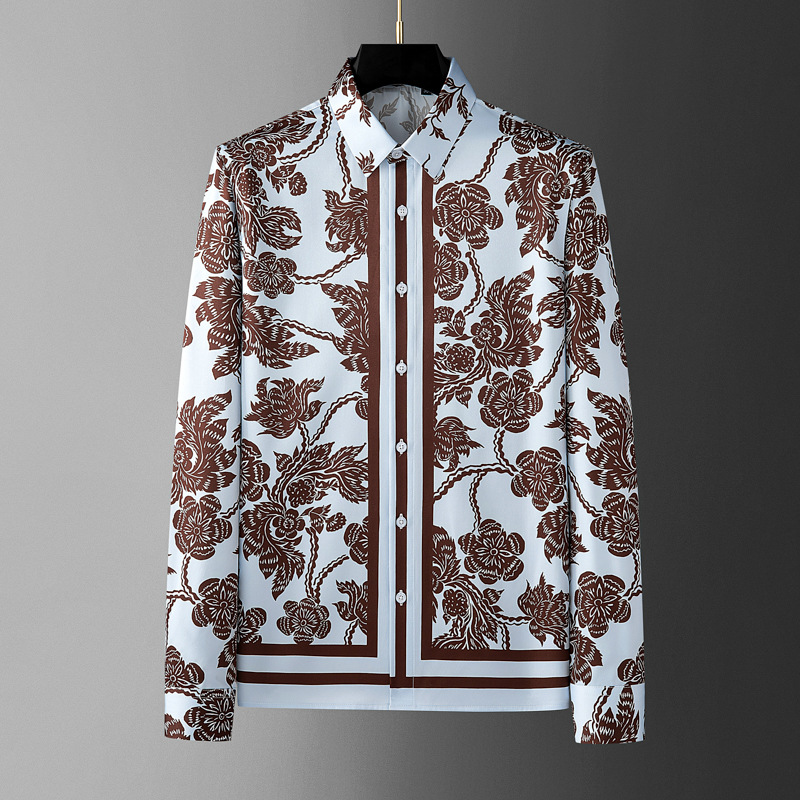 Brand Flower Printed Men's Shi - Streetwear Brand With Flowers reseña y precio