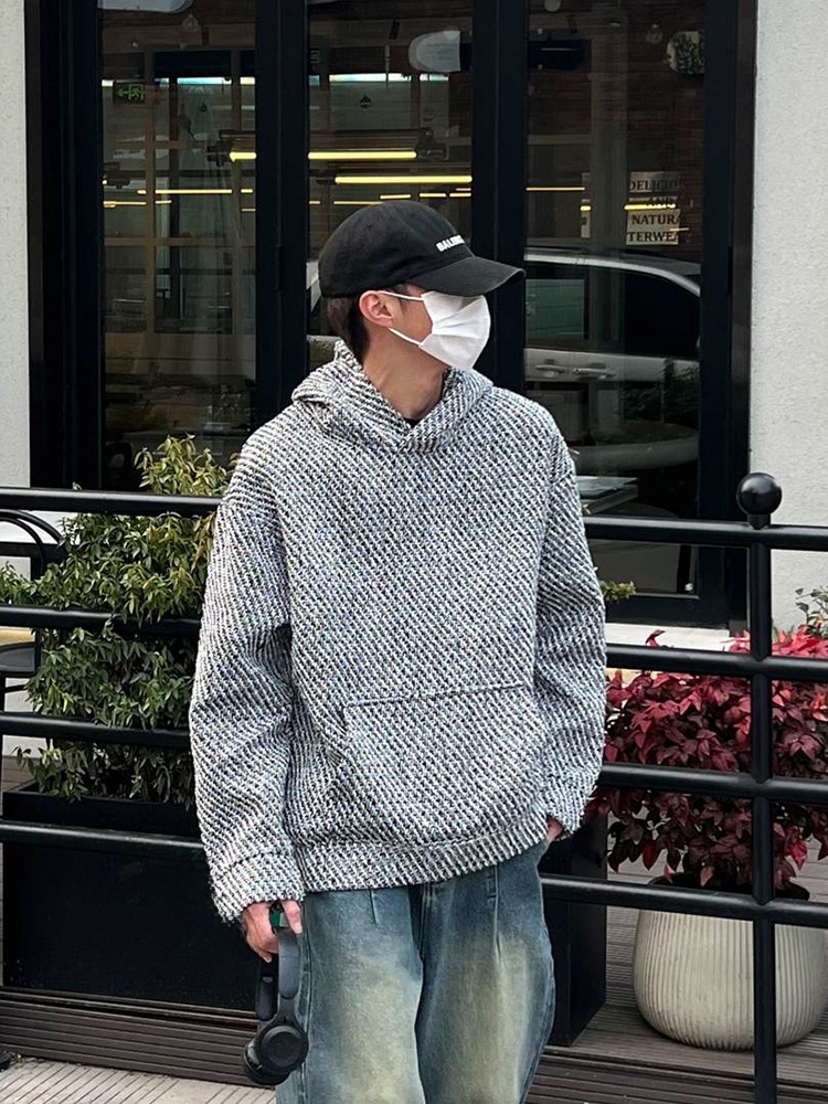 American Retro Knitted Hoodie  - Streetwear Brand With Flowers reseña y precio