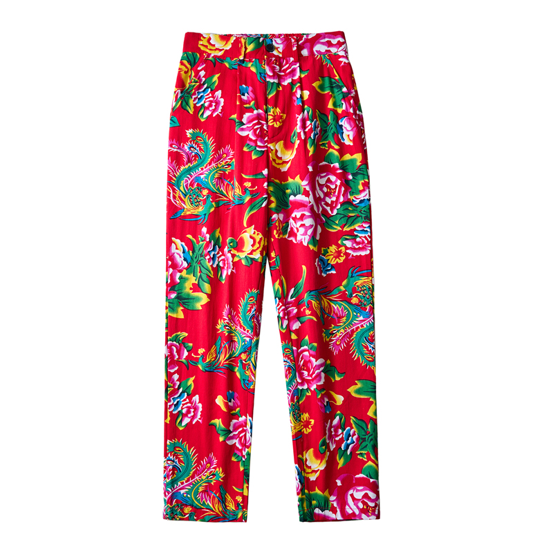 Men Chinese Style Popular Pant - Streetwear Brand With Flowers reseña y precio